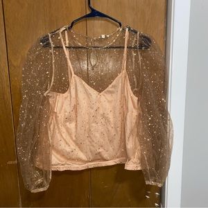 Sheer star party top